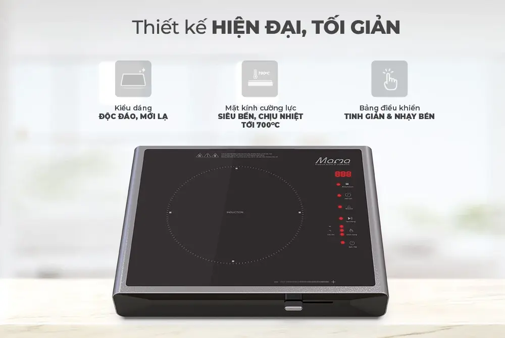 Bếp từ đơn SUNHOUSE SHD6880 2200W thiết kế hiện đại với mặt kính cường lực