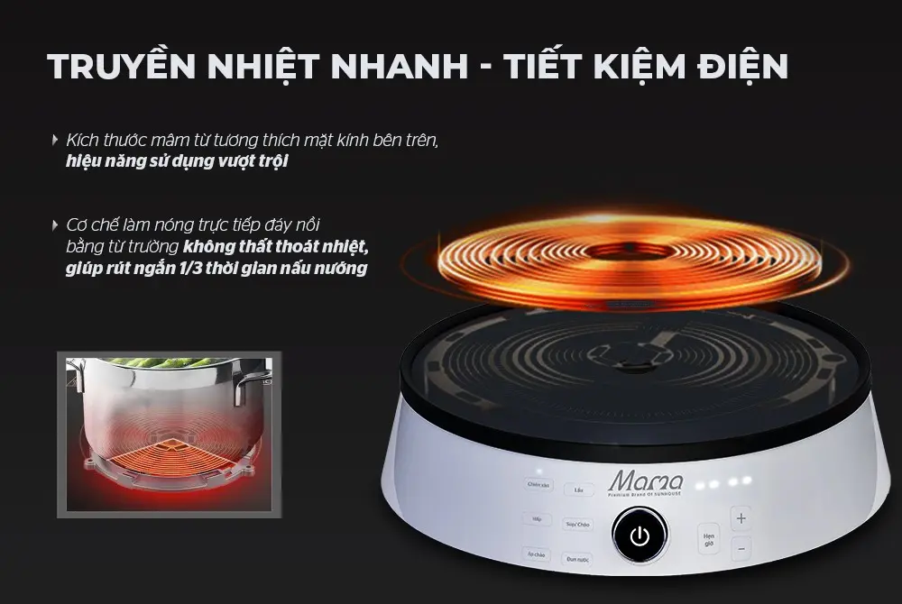 Bếp từ đơn SUNHOUSE SHD6885 - 2100W, Cảm ứng - Ảnh 4