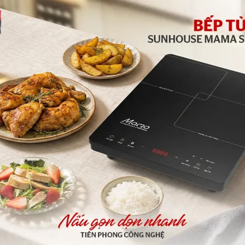 Bếp từ đơn SUNHOUSE Mama SHD6888 2200W cảm ứng đặt trên bàn ăn