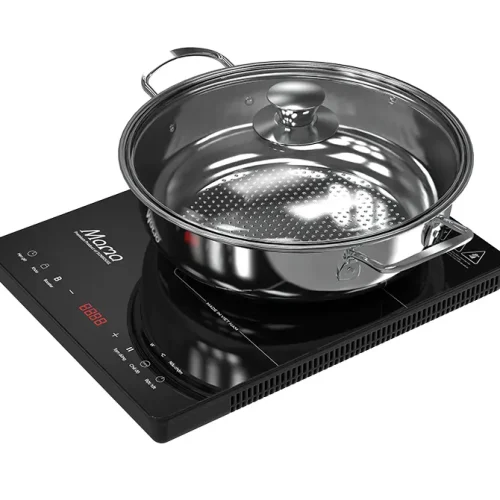 Bếp từ đơn SUNHOUSE SHD6888 kèm nồi inox, góc chéo chính diện