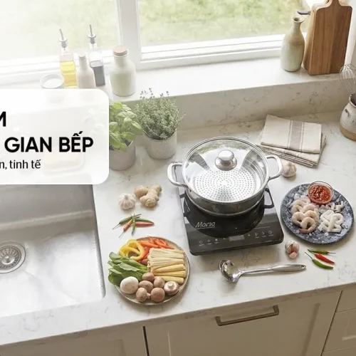 Bếp từ đơn SUNHOUSE SHD6888 2200W trong không gian bếp