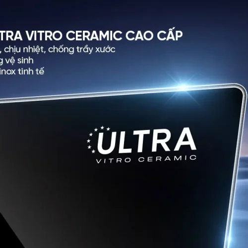Cận cảnh mặt kính Ultra Vitro Ceramic của bếp điện từ đôi SUNHOUSE SHB5888DH