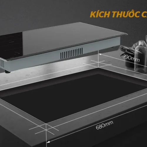 Kích thước cắt đá bếp điện từ đôi SUNHOUSE SHB DI66