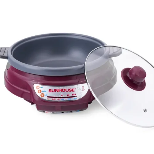 Lẩu điện đa năng SUNHOUSE SH535L 1300W kèm nắp kính