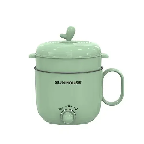 Lẩu điện SUNHOUSE SHD4515G mini 1.5 lít màu xanh nhìn chính diện