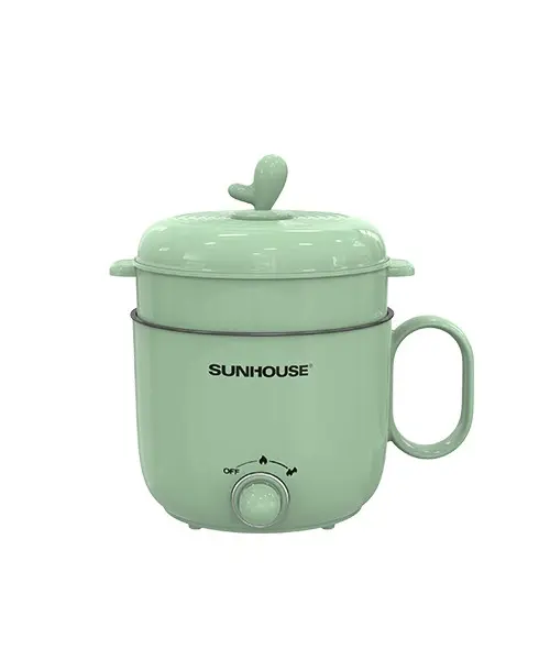 Lẩu điện SUNHOUSE SHD4515G mini 1.5 lít màu xanh nhìn chính diện