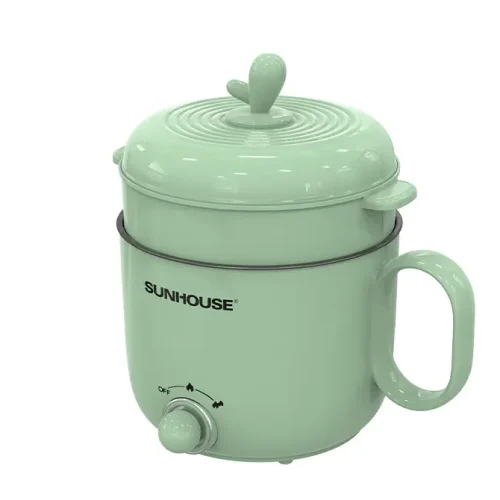 Lẩu điện mini SUNHOUSE SHD4515G 1.5 lít kèm xửng hấp màu xanh mint
