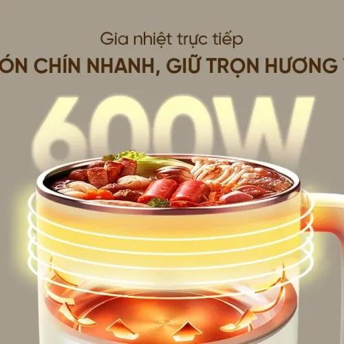Minh họa gia nhiệt trực tiếp công suất 600W của lẩu điện SUNHOUSE SHD4516