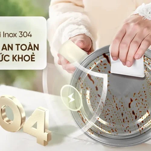 Lòng nồi inox 304 của lẩu điện SUNHOUSE SHD4516