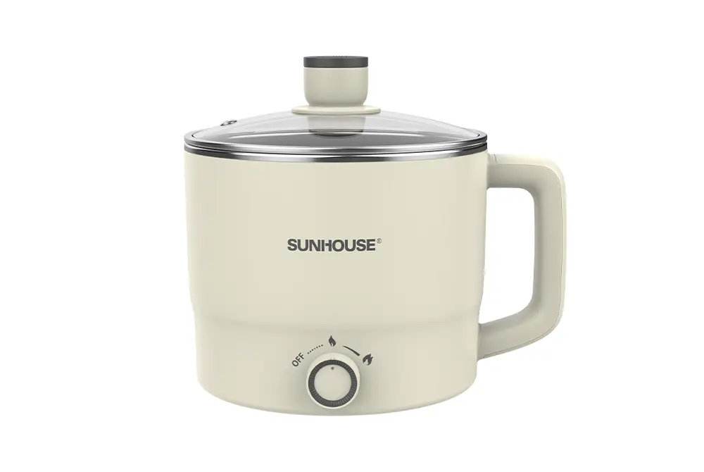 Lẩu điện mini đa năng SUNHOUSE SHD4516 1.6 lít có tay cầm và nắp kính