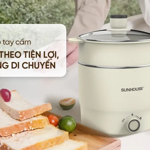 Lẩu điện mini SUNHOUSE SHD4516 tích hợp tay cầm tiện di chuyển