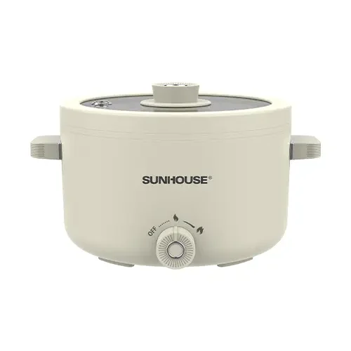 Lẩu điện mini SUNHOUSE SHD4517 2 lít màu kem nhìn chính diện
