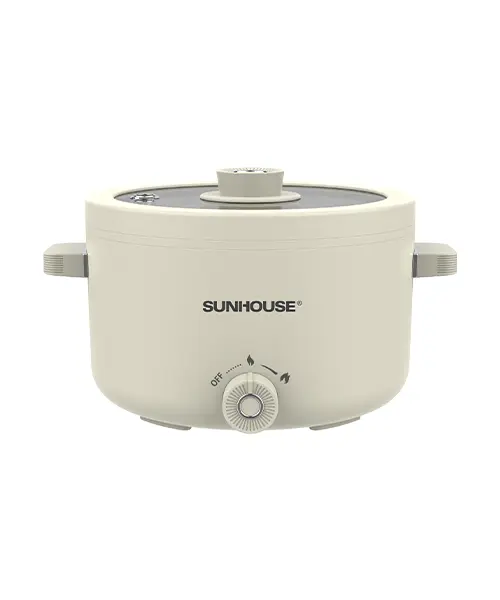 Lẩu điện mini SUNHOUSE SHD4517 2 lít màu kem nhìn chính diện