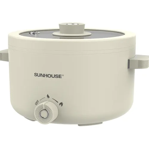 Lẩu điện SUNHOUSE SHD4517 mini 2 lít màu kem nhìn chính diện