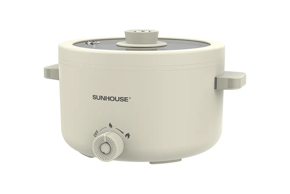 Lẩu điện SUNHOUSE SHD4517 mini 2 lít màu kem nhìn chính diện