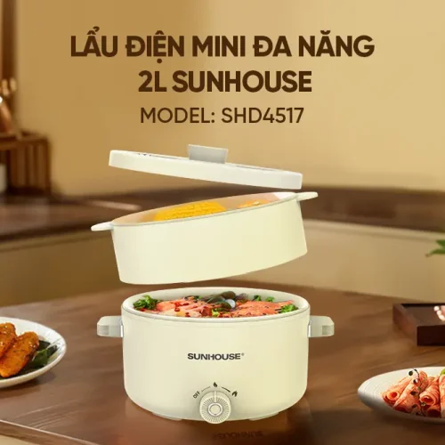 Lẩu điện mini SUNHOUSE SHD4517 2 lít đa năng