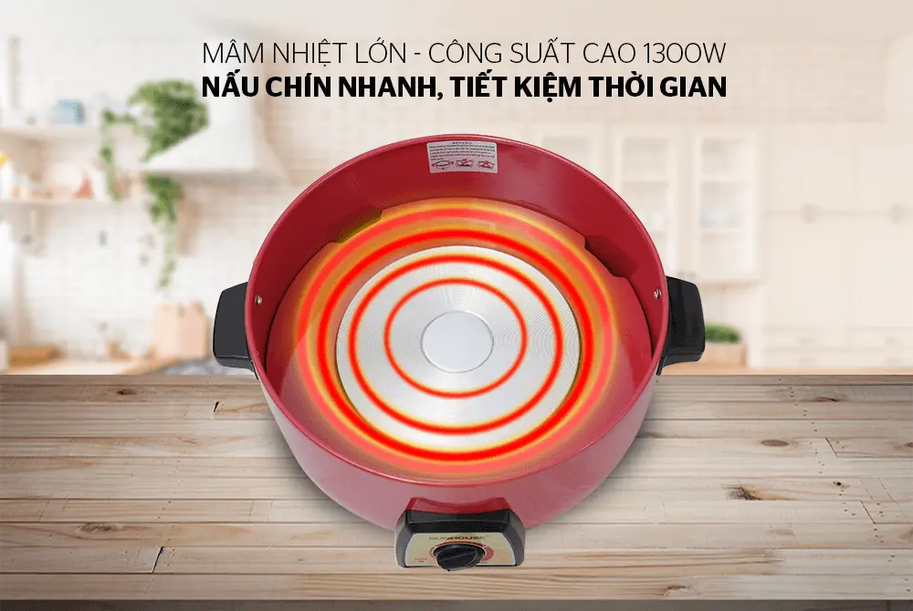 Lẩu điện SUNHOUSE SHD4520 - 1300W, Đa năng - Ảnh 5