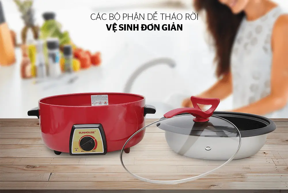 Lẩu điện SUNHOUSE SHD4520 - 1300W, Đa năng - Ảnh 6