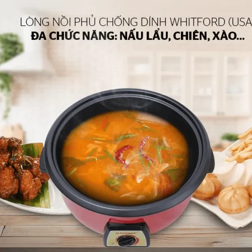 Lẩu điện đa năng SUNHOUSE SHD4520 1300W với lòng nồi chống dính