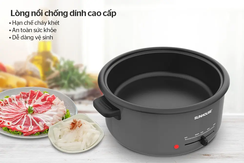 Lẩu điện SUNHOUSE SHD4523 - 1300W, Đa năng - Ảnh 4