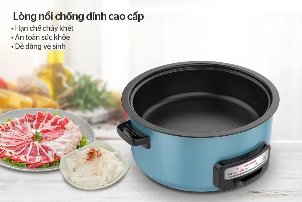 Lẩu điện SUNHOUSE SHD4527 - 1300W, Đa năng - Ảnh 4