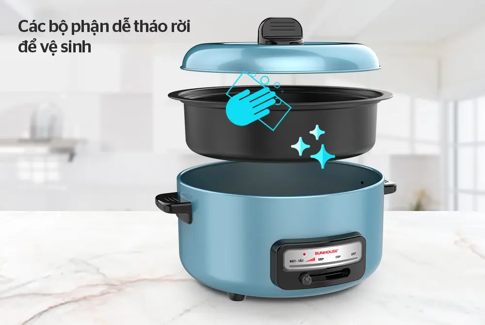 Lẩu điện SUNHOUSE SHD4527 - 1300W, Đa năng - Ảnh 7