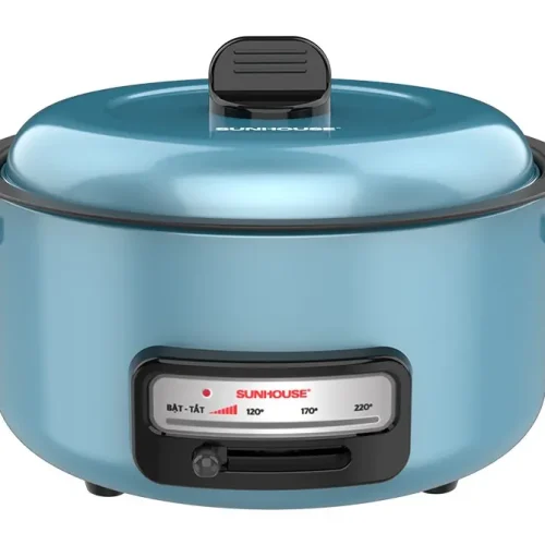 Lẩu điện SUNHOUSE SHD4527 1300W đa năng màu xanh với bảng điều chỉnh nhiệt