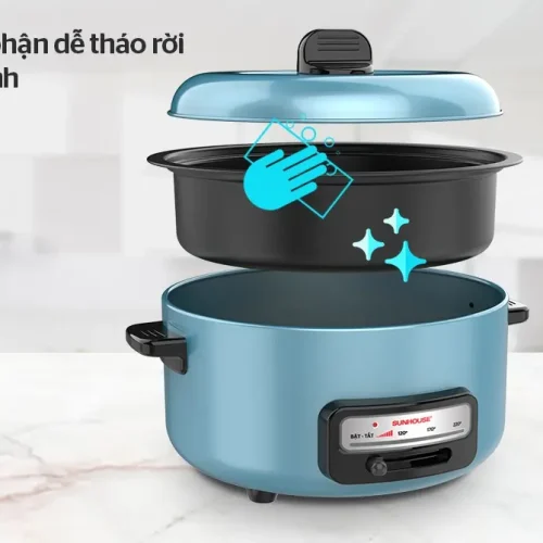 Lẩu điện SUNHOUSE SHD4527 1300W với các bộ phận tháo rời dễ vệ sinh