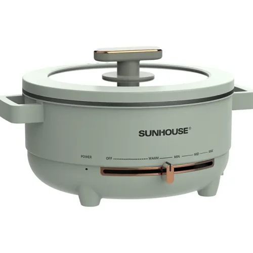 Lẩu điện SUNHOUSE SHD4540 4 lít đa năng màu xanh nhạt nhìn chính diện