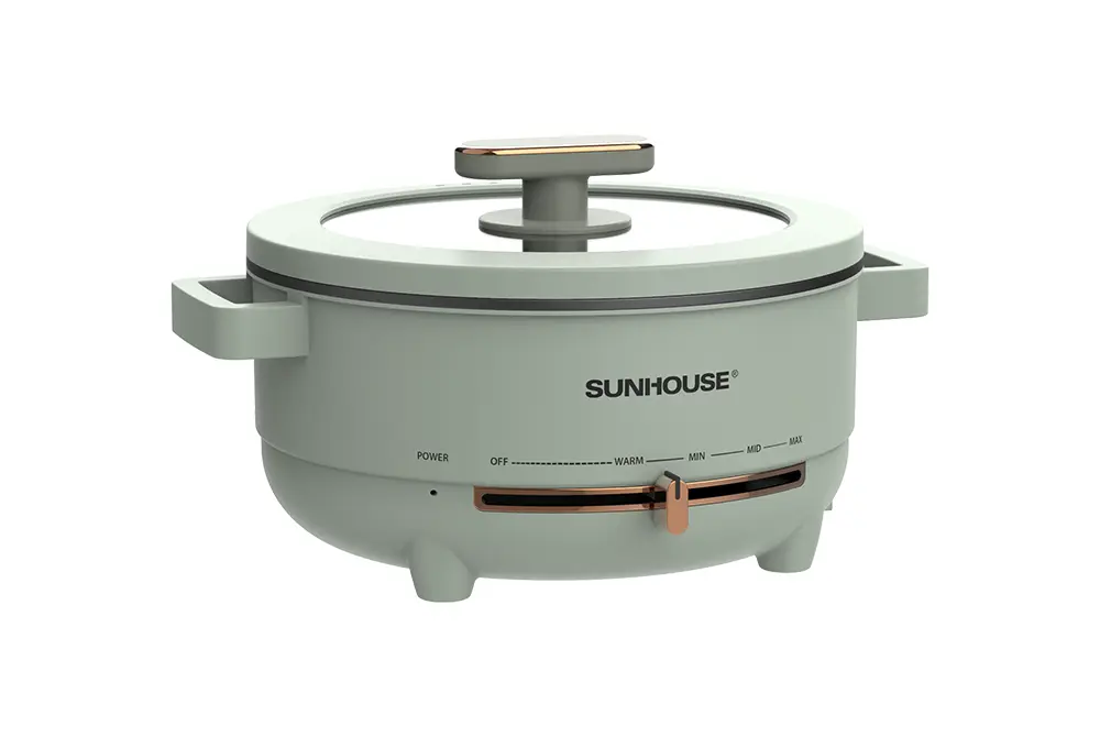 Lẩu điện SUNHOUSE SHD4540 4 lít đa năng màu xanh nhạt nhìn chính diện