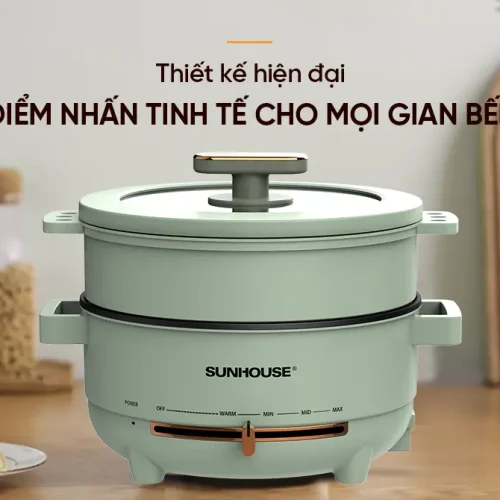Lẩu điện SUNHOUSE SHD4540 4 lít 1000W màu xanh lá