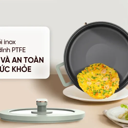 Lòng nồi chống dính PTFE của lẩu điện SUNHOUSE SHD4540