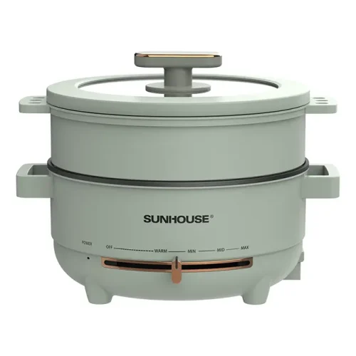Lẩu điện đa năng SUNHOUSE SHD4540 4 lít kèm nắp kính và khay hấp