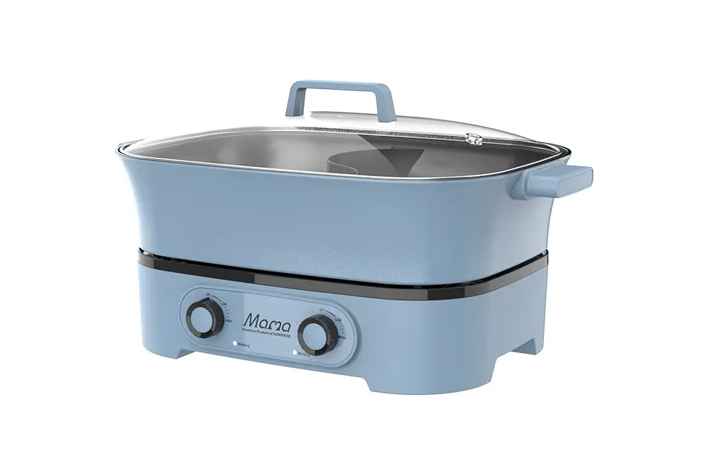 Lẩu điện SUNHOUSE SHD4568 2 ngăn nướng lẩu dung tích 6 lít