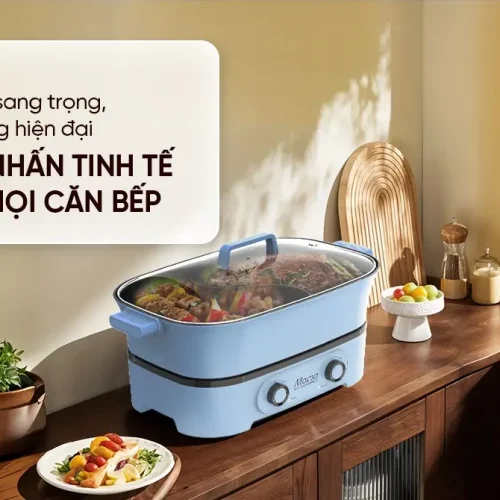 Lẩu điện 2 ngăn nướng lẩu SUNHOUSE SHD4568 6 lít màu xanh