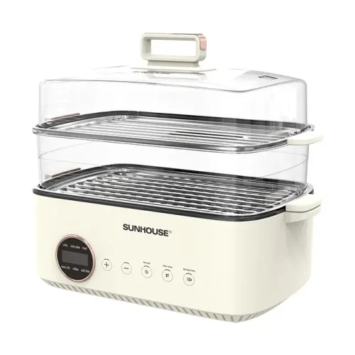 Lẩu điện SUNHOUSE SHD4593 1300W dung tích 14,5 lít kèm khay hấp hai tầng