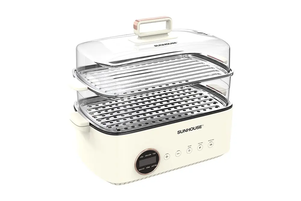 Lẩu điện đa năng SUNHOUSE SHD4593 1300W 14,5 lít kèm xửng hấp cảm ứng