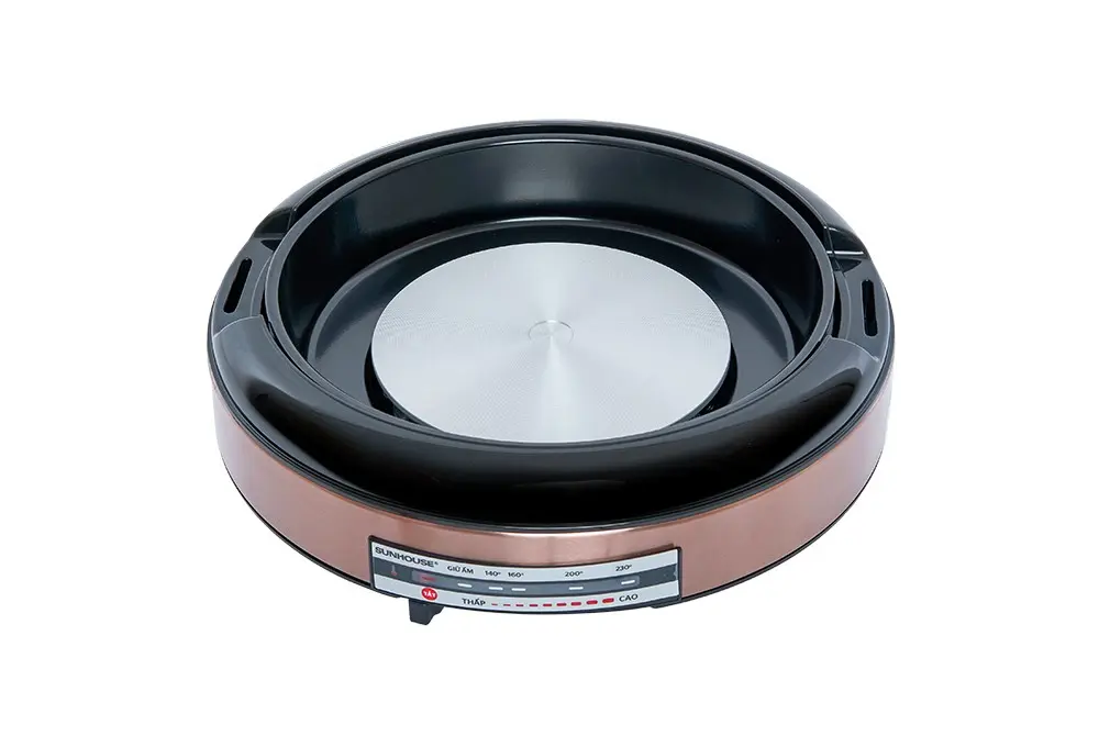 Lẩu nướng điện SUNHOUSE SHD4526 1300W với khay nướng tròn tháo rời
