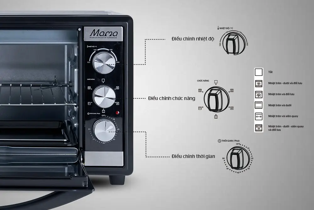 Lò nướng SUNHOUSE SHD4240 - 1550W, 40 lít - Ảnh 8