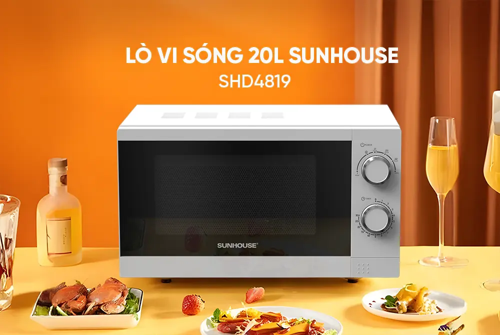 Lò vi sóng SUNHOUSE SHD4819 - 1200W, 20 lít - Ảnh 3