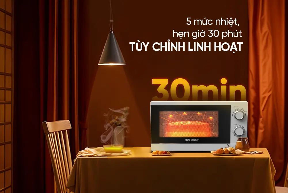 Lò vi sóng SUNHOUSE SHD4819 - 1200W, 20 lít - Ảnh 6