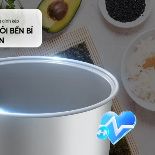 Lòng nồi chống dính kép của nồi cơm điện SUNHOUSE SHD8224W