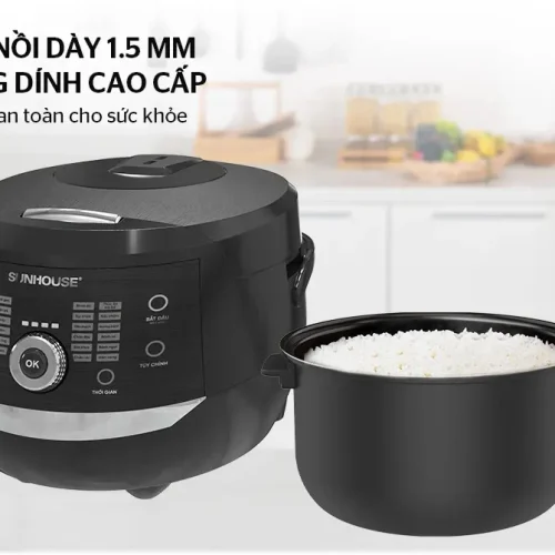 Lòng nồi chống dính dày 1.5 mm của nồi cơm điện SUNHOUSE SHD8911