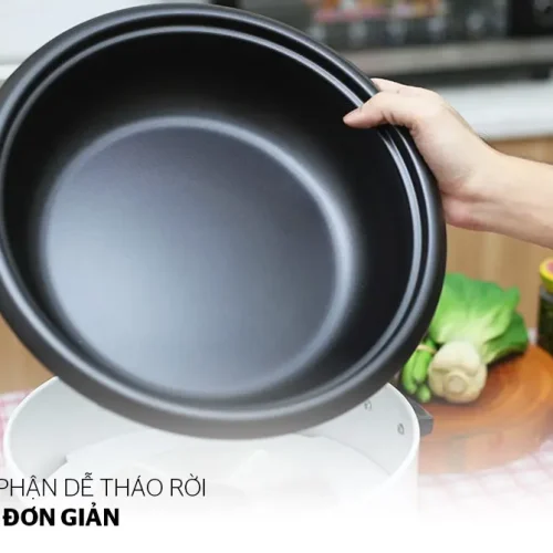 Lòng nồi tháo rời dễ vệ sinh của lẩu điện SUNHOUSE SHD4521 1300W
