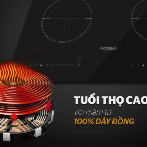 Mâm từ dây đồng của bếp điện từ đôi SUNHOUSE SHB DI99MT