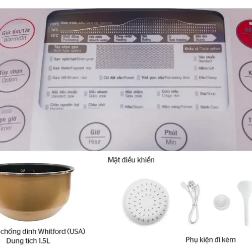 Mặt điều khiển lòng nồi và phụ kiện nồi cơm điện SUNHOUSE SHD8915