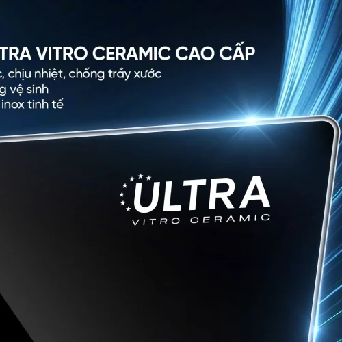 Mặt kính Ultra Vitro Ceramic của bếp điện từ đôi SUNHOUSE SHB-588DI
