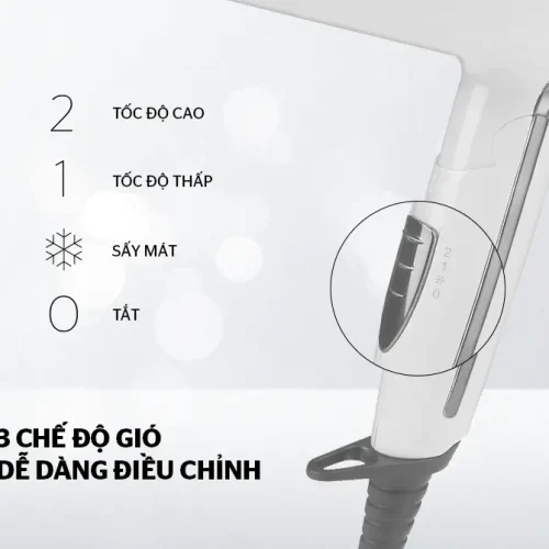 Công tắc 3 chế độ gió của máy sấy tóc SUNHOUSE SHD2308W 1500W