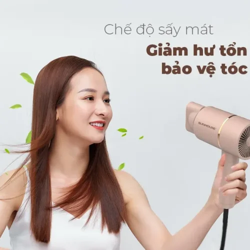 Máy sấy tóc SUNHOUSE SHD2313 1000W với chế độ sấy mát bảo vệ tóc