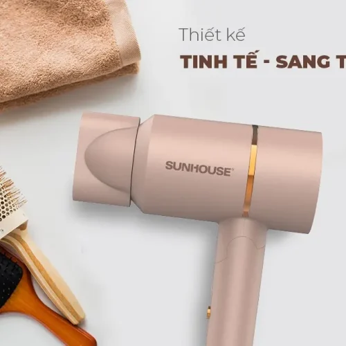Máy sấy tóc SUNHOUSE SHD2313 1000W màu hồng thiết kế tinh tế